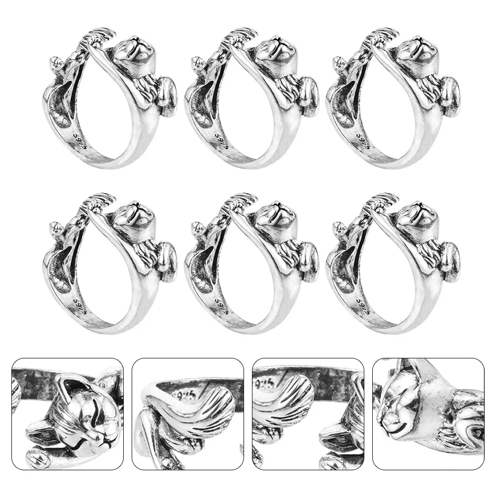 

6 Pcs Knitting Loop Yarn Guide Rings Crochet Finger Tool Open Style Lightweight Practical Storage Sewing Accessories