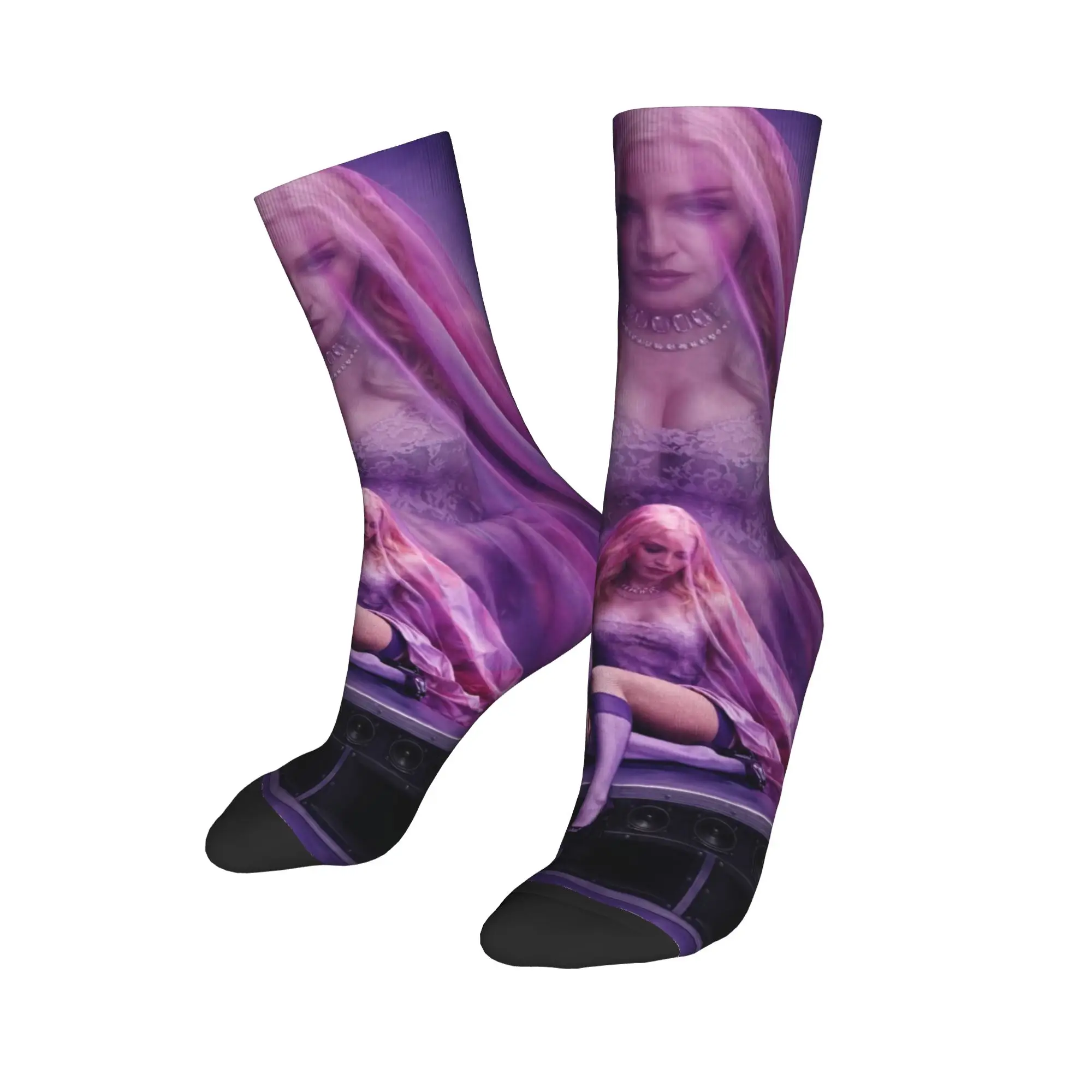 Madonnas CONFESSIONS II Tour 2026 Design Theme Dress Socks Accessories for Unisex Cozy Dress Socks