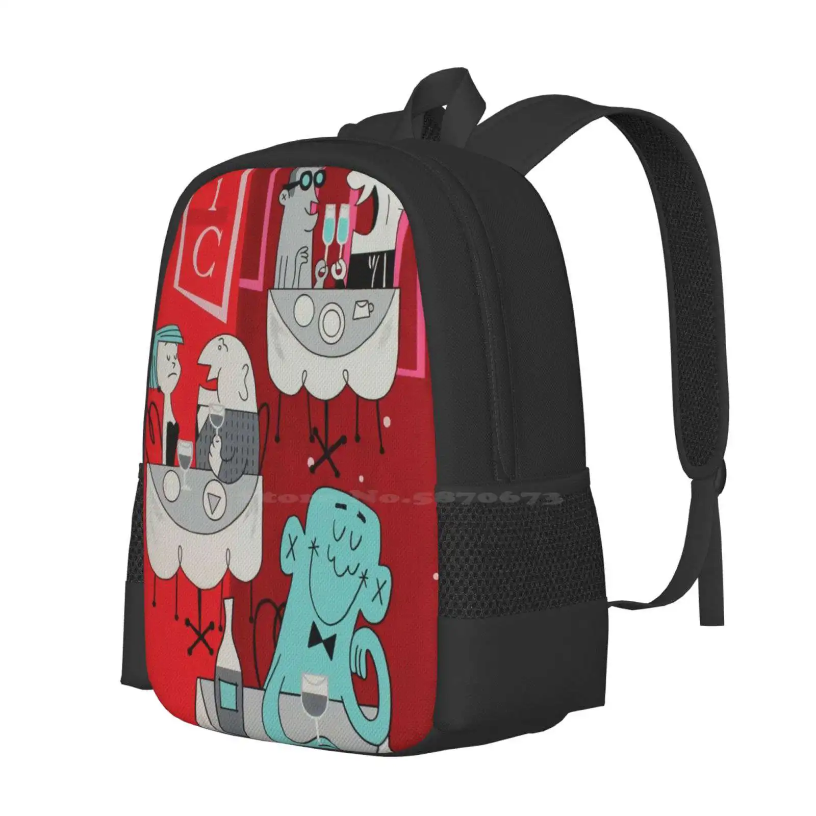 Paint The Town - Panel 4 Hot Sale Schoolbag Backpack Fashion Bags Jazz Blues Animation Cartoon Vintage Retro Popart Popcomicart