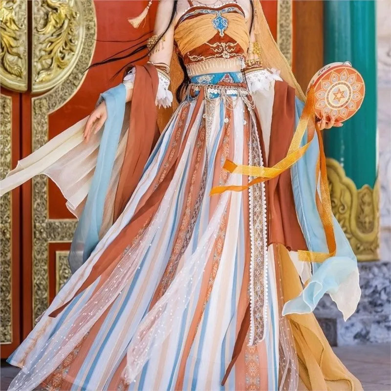 Dunhuang Exotic Style Hanfu Tianzhu Xiyu Dance Goddess Han Elements Ancient Costume Full Set