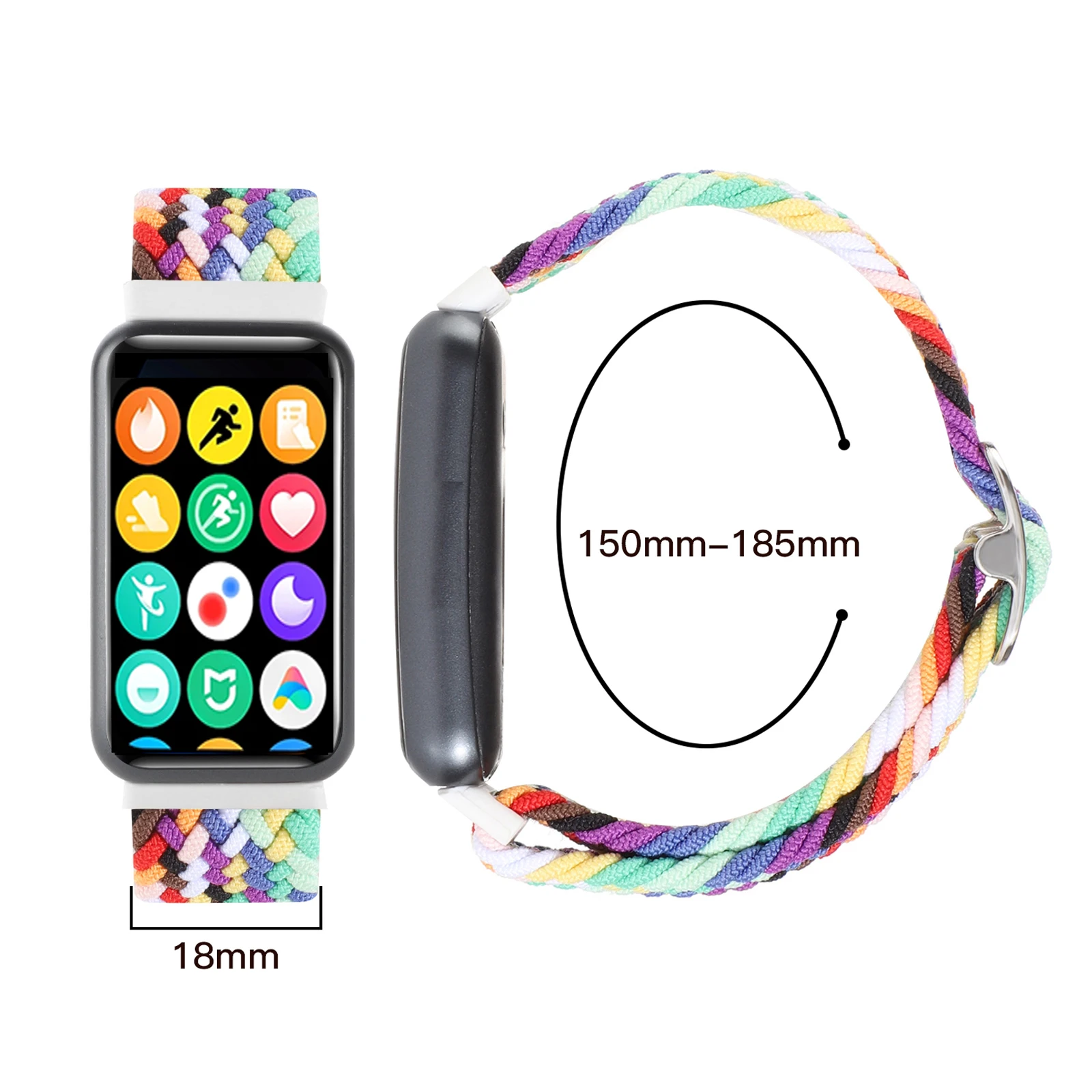 Braided Solo Loop Strap for Xiaomi Redmi Watch 4 Elastic Adjustable sport Nylon Replacement correa bracelet Miband 8 pro band