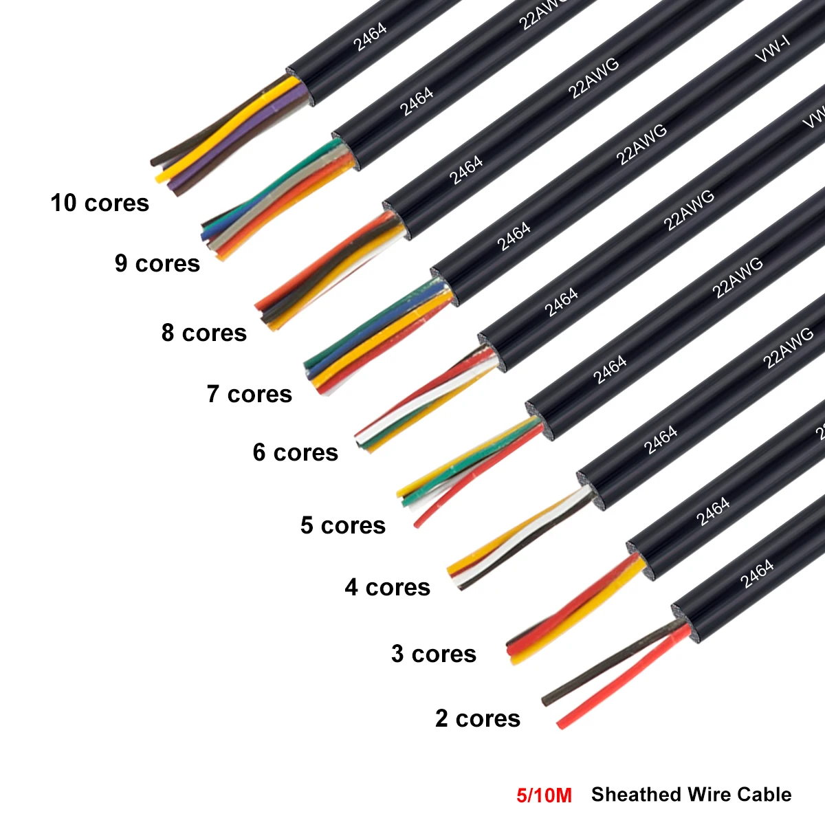 

Проводной кабель в оболочке, луженая медь 28, 26, 24, 22, 20, 18 AWG 2 3 4 5 6 7 8 10 ядер, ПВХ электронный динамик, провод для светодиодной ленты