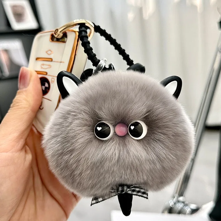 

Environmentally Friendly Imitation Otter Rabbit Fur Kitten Car Keychain Pendant Ins Cute Plush Toy Book Bag Hanging