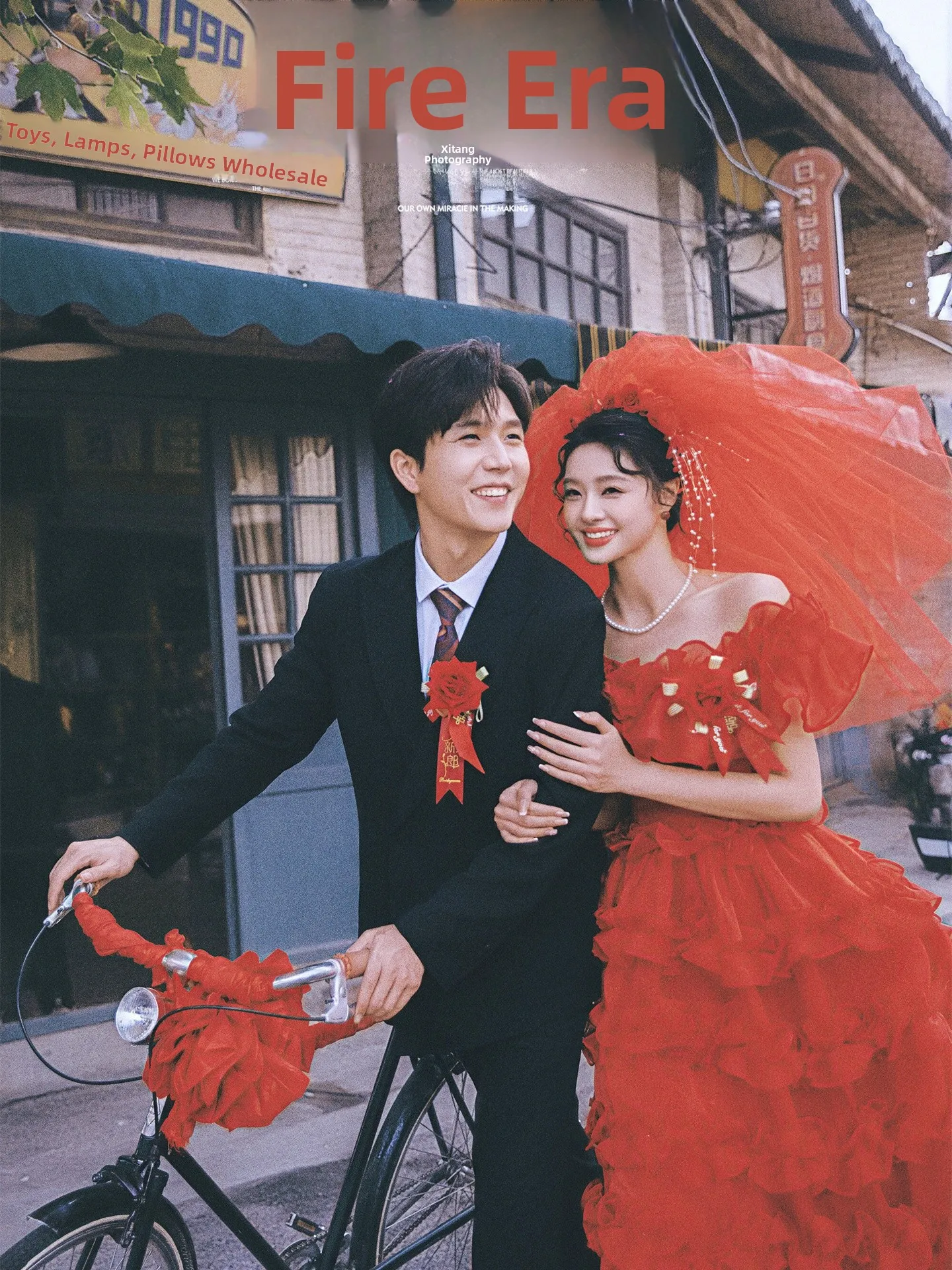 

Ретро-костюм для свадебной фотосессии в стиле 80-х, красный, для создания атмосферы, портретный, из полиэстера, женский, модный