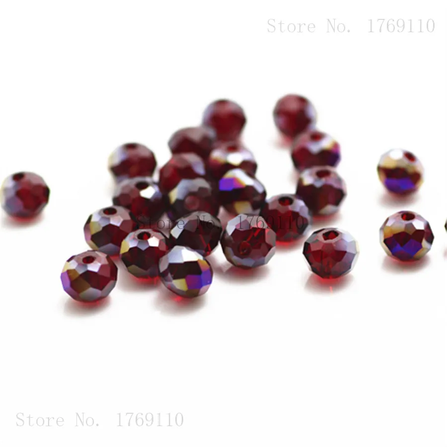 Isywaka Golden Colors 4*6mm 50pcs Rondelle Austria faceted Crystal Glass Beads Loose Spacer Round Beads for Jewelry Making
