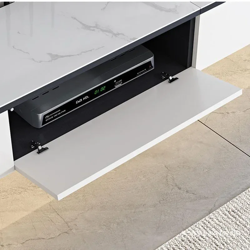 Luxury Drawer Simple Tv Stand Detals Design White Modern Hanging Living Room Tv Table Large Schedari Muebles Hogar Furniture