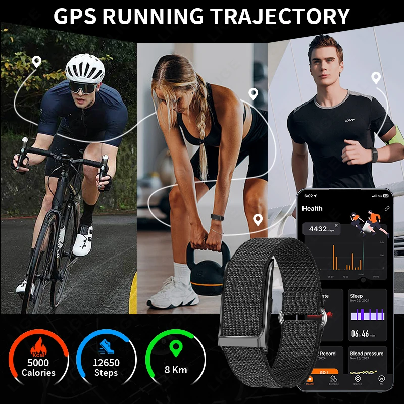 LIGE 2026 New Sport Fitness Tracker Smart Band Heart Rate Blood Pressure HRV Monitoring Waterproof Smart Bracelet For Men Women