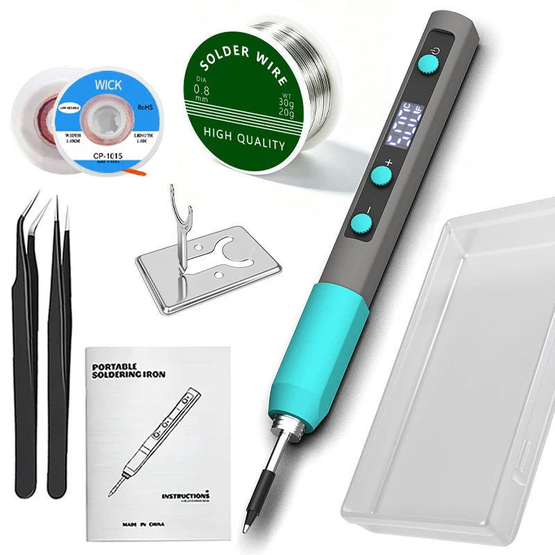Professional-Grade USB Soldering Iron with a Digital Temperature Range of 200–500°C, Suitable for PCB Repair, Jewelry Making