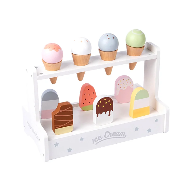 

Best Wooden Play House Kitchen Pretend Play Ice Cream Fruit Barbecue Set Mini Food Education Kids