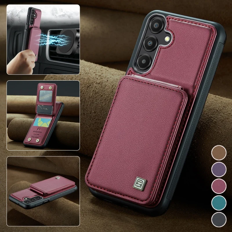 Luxury Magnetic Leather Wallet Card Phone Case For Samsung Galaxy A56 A36 A16 A55 A35 A15 A54 A34 A24 A14 A73 A53 A13 Flip Cover