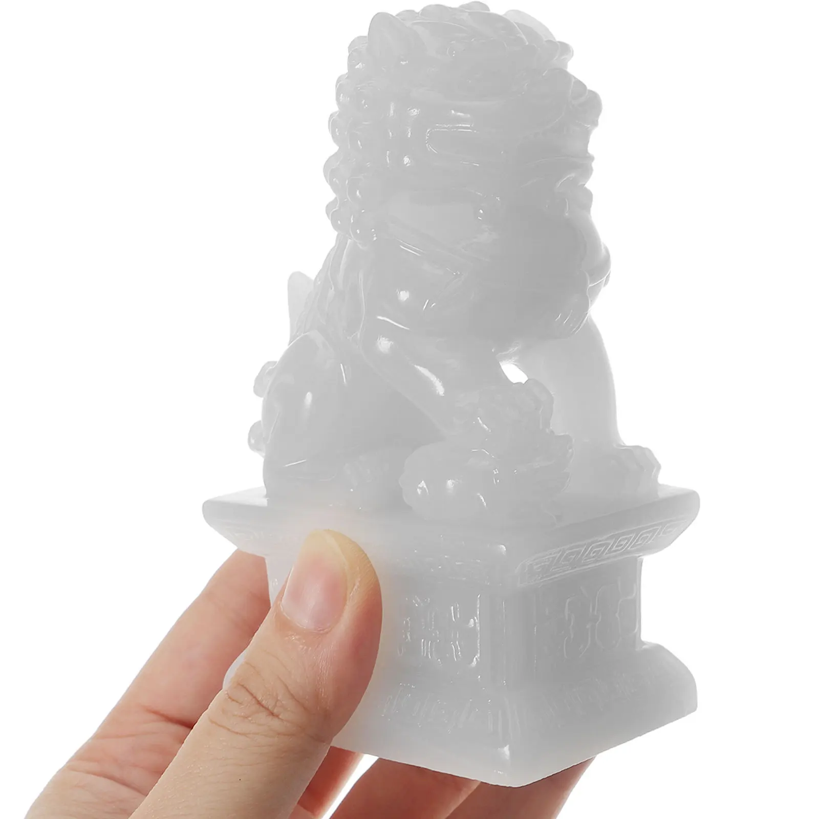 

1Pair Lion Shape Decoration Resin Craft Mini Auspicious Statues for Home Office Desk Top Decor Chinese Style Powerful Protector