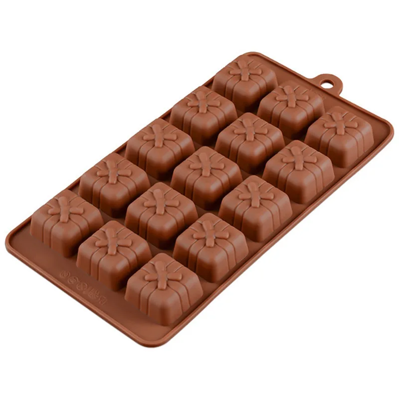 

Silicone mold chrismas gift shape Chocolate Block Bar Mould Cake Decorating Baking Cake Jelly Candy Tool DIY Molds Kitchen Tool