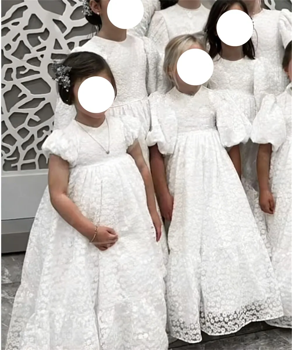 Customized Bridesmaid Ivory Flower Girl Dress For Wedding Puffy Tulle Elegant Kids Birthday Party Infant Ball Gown