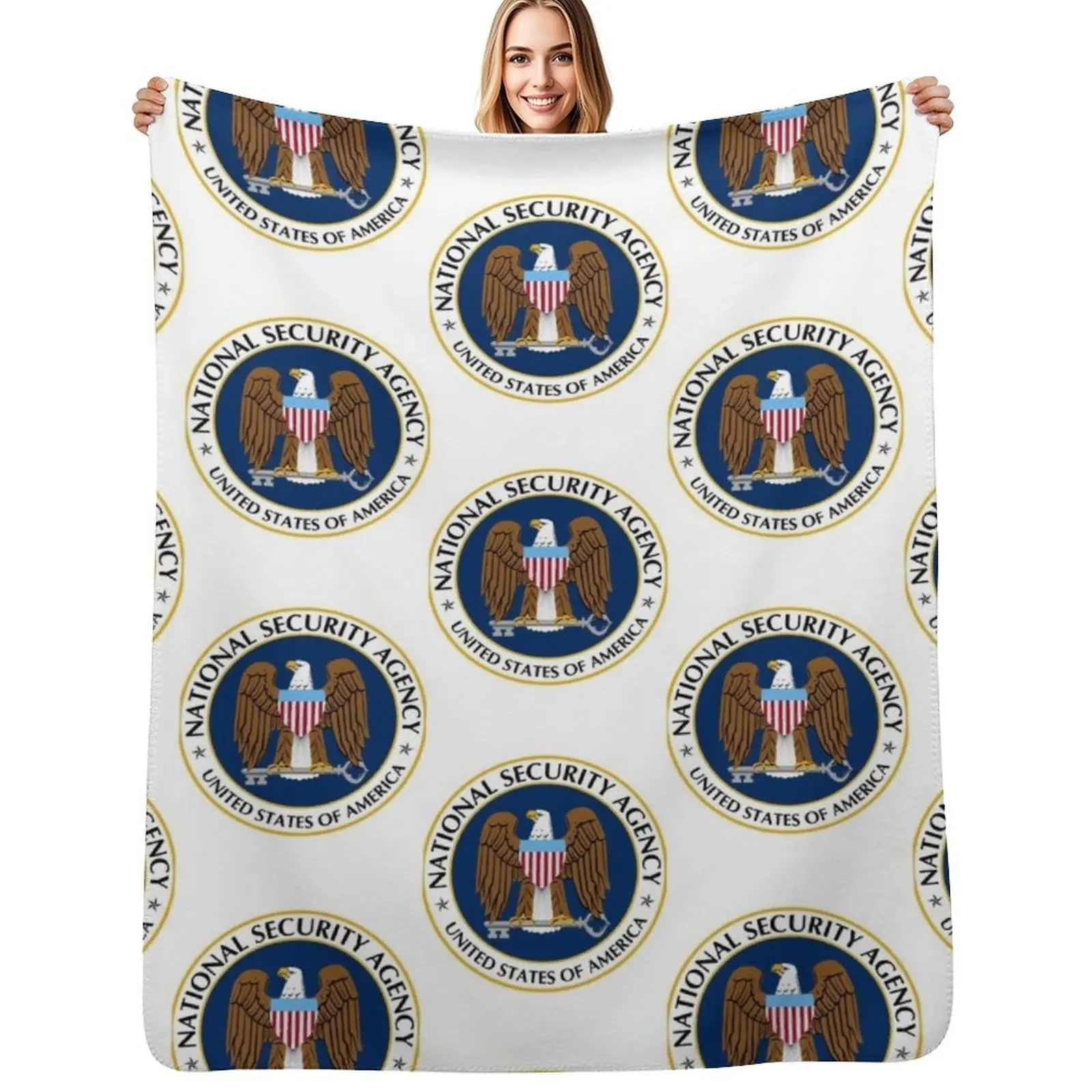 National Security Agency Emblem Throw Blanket Thermals For Travel Warm Vintage Picnic Baby Single Blankets
