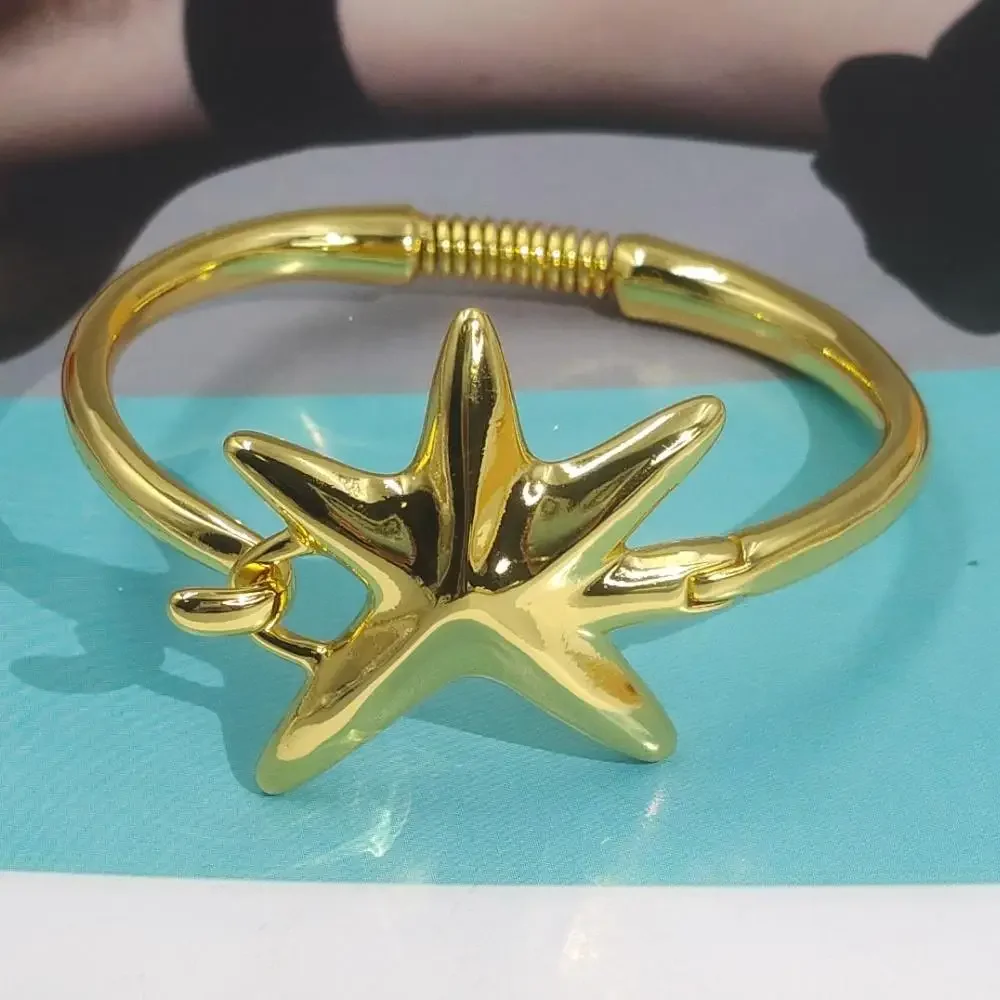 2026 Spanish hip-hop punk style gold silver starfish geometric bracelet jewelry accessories neutral gift