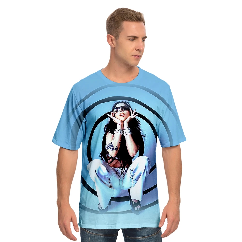 Camiseta de cuello redondo con estampado novely, camisetas informales para fanáticos de la música, Tops de playa, camisetas de manga corta, ropa de calle