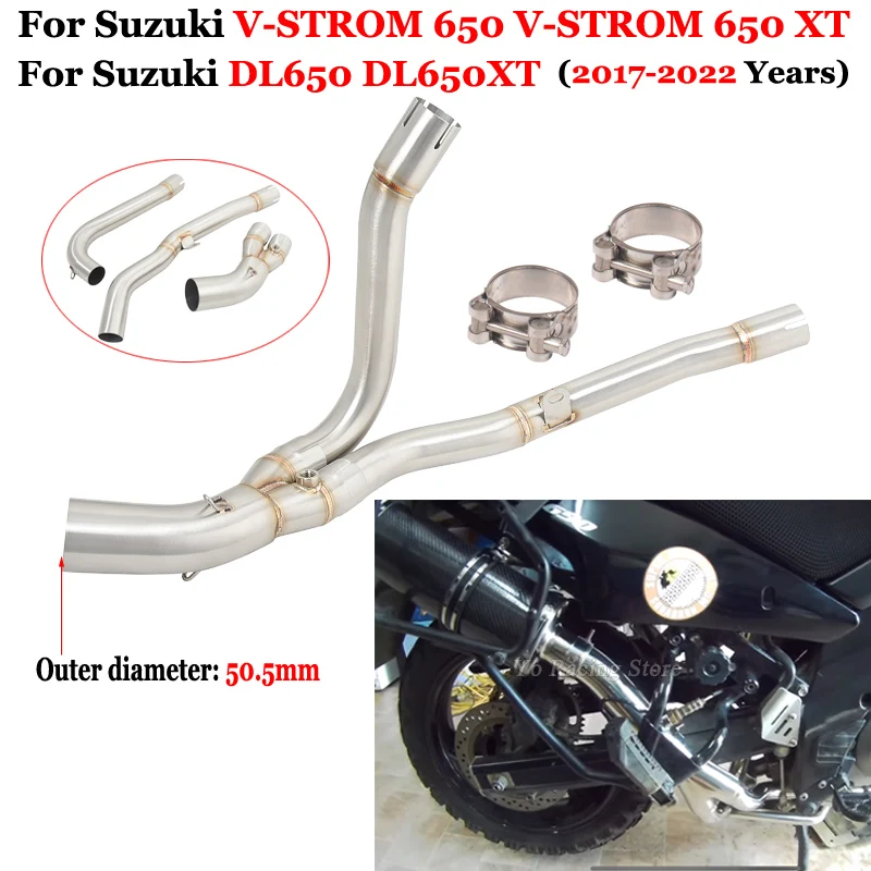 

Slip On For SUZUKI DL650 V-Strom DL 650 XT ABS 2017 - 2022 Motorcycle Exhaust Muffler Escape Moto Modify Bike Middle Link Pipe