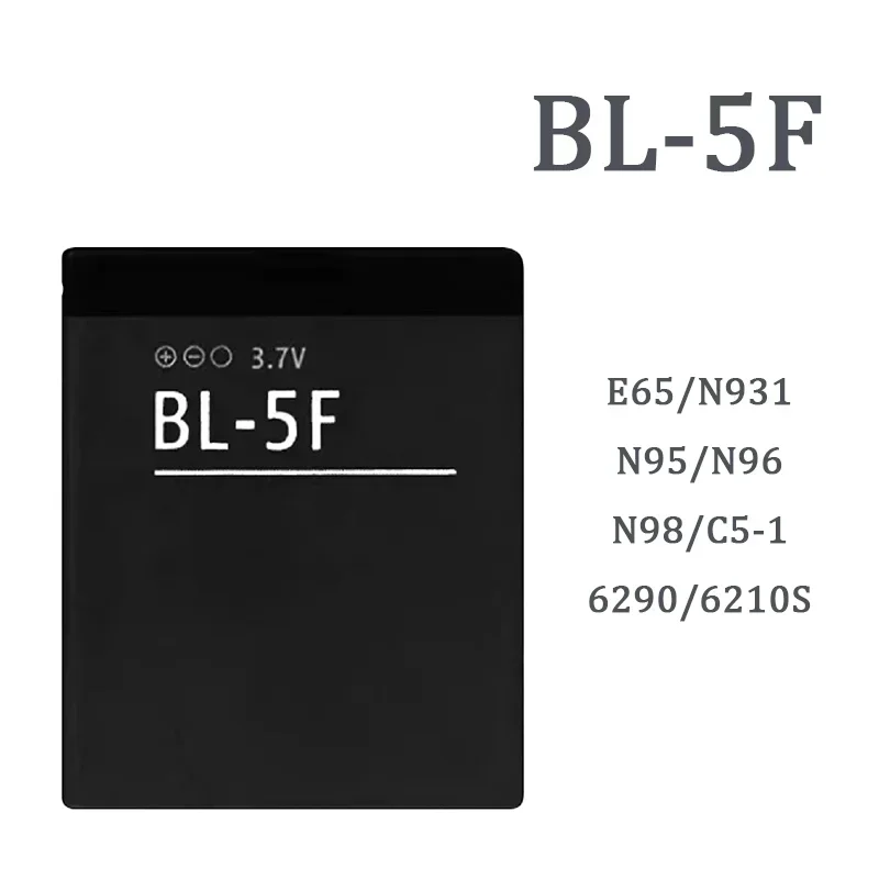 BL-5F Phone Battery  Rechargeable Lithium Replacement for Nokia N95 N96 N98 N99 N72 N78 N93i 6290 E65 6290 E65 6210 6210S/N 671