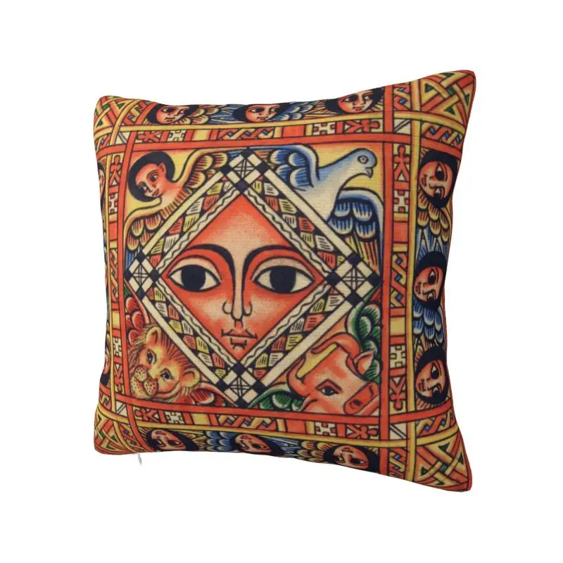 Modern Ethiopian Ancient Art Cushion Cover 40*40 cm Soft Throw Pillow Case for Living Room Bedding Sofa Pillowcase