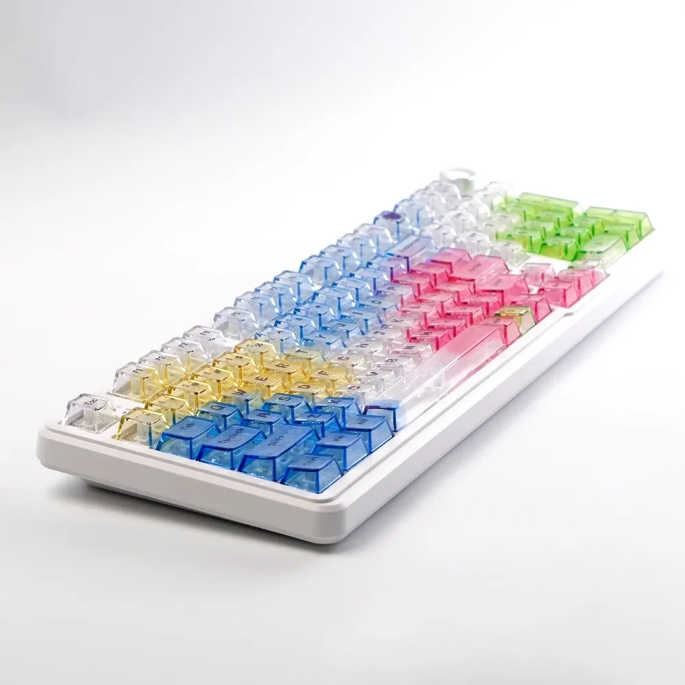 

135 Keys/set Colored Transparent Keycaps PC Material Dye Subbed Key Caps Cherry Profile Gradient Backlit Keycap For MX Switch