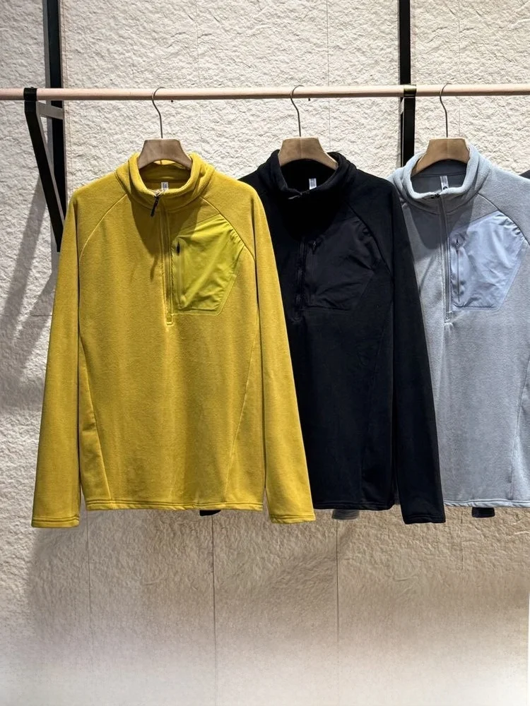 هوديي Fce للرجال في الهواء الطلق بسحاب قابل للتنفس بوليستر عالي المرونة طويل Sve كاجوال Sle للتخزين الحراري... #1