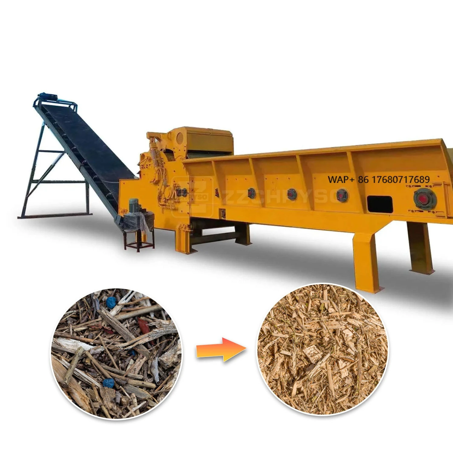 High Capacity Comprehensive Crusher Waste Wood Crushing Machine Wood Shredder  Log Shredding Equipment Wood Working Machinery