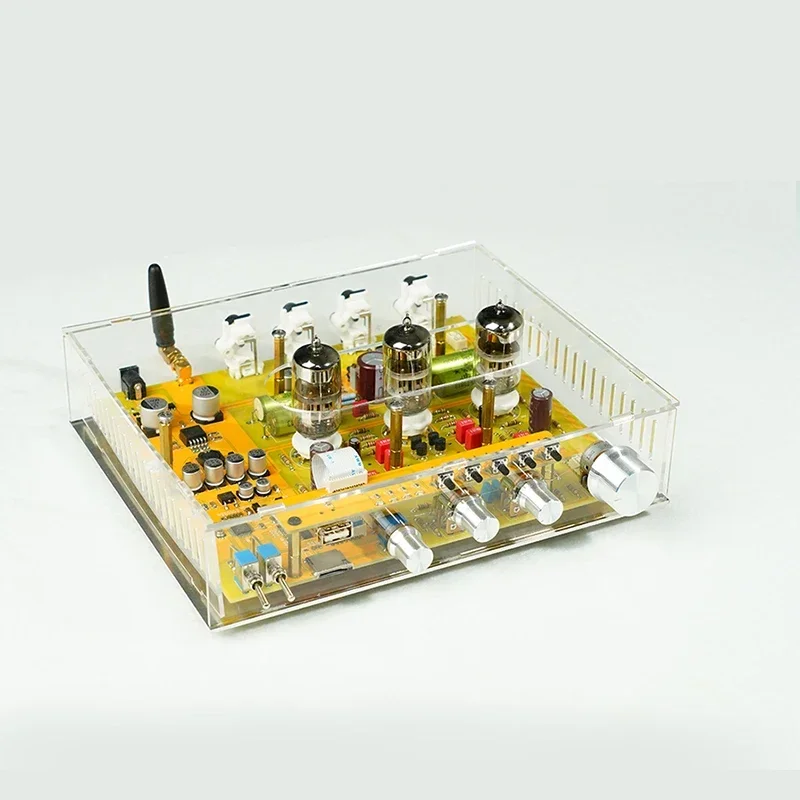 Nvarcher بلوتوث 5.0 HiFi Preamp الإلكترونية أنبوب لهجة المضخم ES9023 DAC USB TF AUX بطاقة المدخلات DC12V