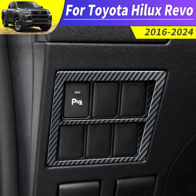 

Для Toyota Hilux 2016-2024 Revo: Декоративная накладка на панель переключателей фар, защита интерьера, аксессуары из ABS-пластика