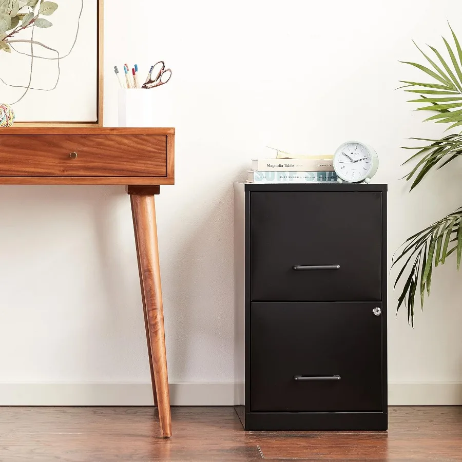 2 Drawer Locking Filing Cabinet Pre-Assembled Steel Construction Space-Saving Design is Perfect for Home and Small Office Lette
