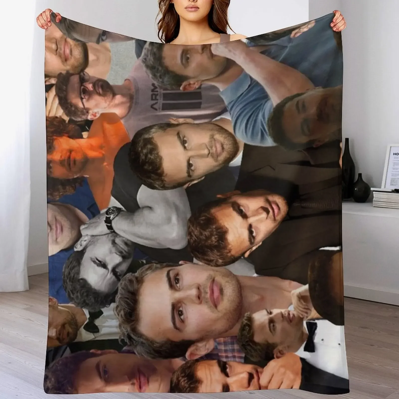 

theo james photo collage Throw Blanket Hairy Summer Beddings Hairys Blankets