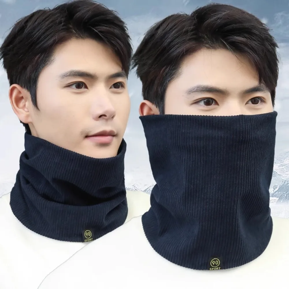 

New Thickened Warm Scarves Solid Color Plush Neck Gaiter Coral Velvet Mask Knitted