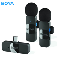 BOYA BY-V Professional Wireless Lavalier Mini Microphone for iPhone iPad Android Live Broadcast Gaming Recording Interview Vlog