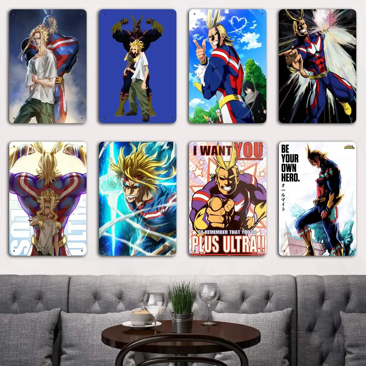 Academia All Might poster Tin Metal Plaques and Signs Wall Decor, Captain Poster, Vintage Decor, Bar, Pub, Club, Wall Decoration