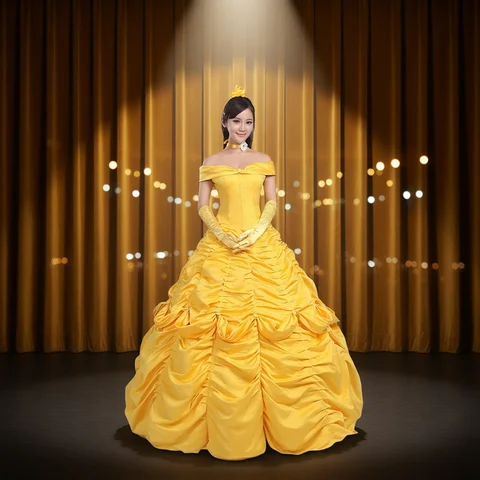 Beauty and Beast Prince Costume Halloween Princess Bell Costume Performance Princess Bell Dress