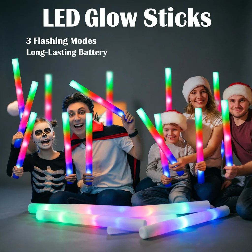 10/20 قطعة من أنابيب الإضاءة ا - مراجعة Flashing Led Foam Sticks Party وسعره
