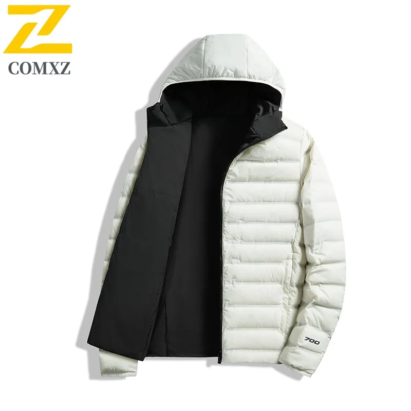 

COMXZ Men's Padding Coat Korean Fashion New Design Minimalist Hooded Thick Warm Skiing Down Jacket Urban Windproof Puffer Jacket