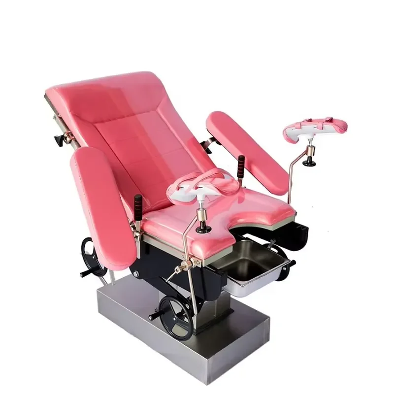 All Stainless Steel Manual Maternity Delivery Bed Hydraulic Gynecological Surgery Examination Bed