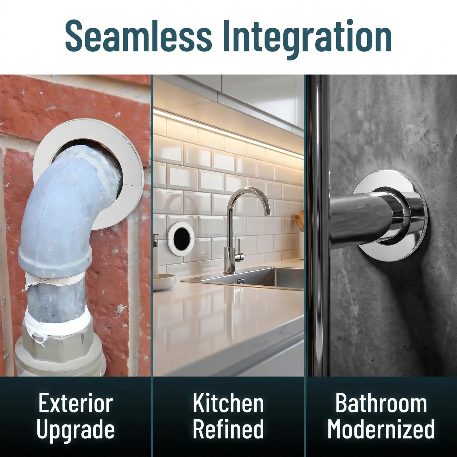 2Pcs Water Pipe Cover Decorative Pipe Wall Flange Stainless Steel Round Split Escutcheon Plate Cover Bathroom Plumbing Hole