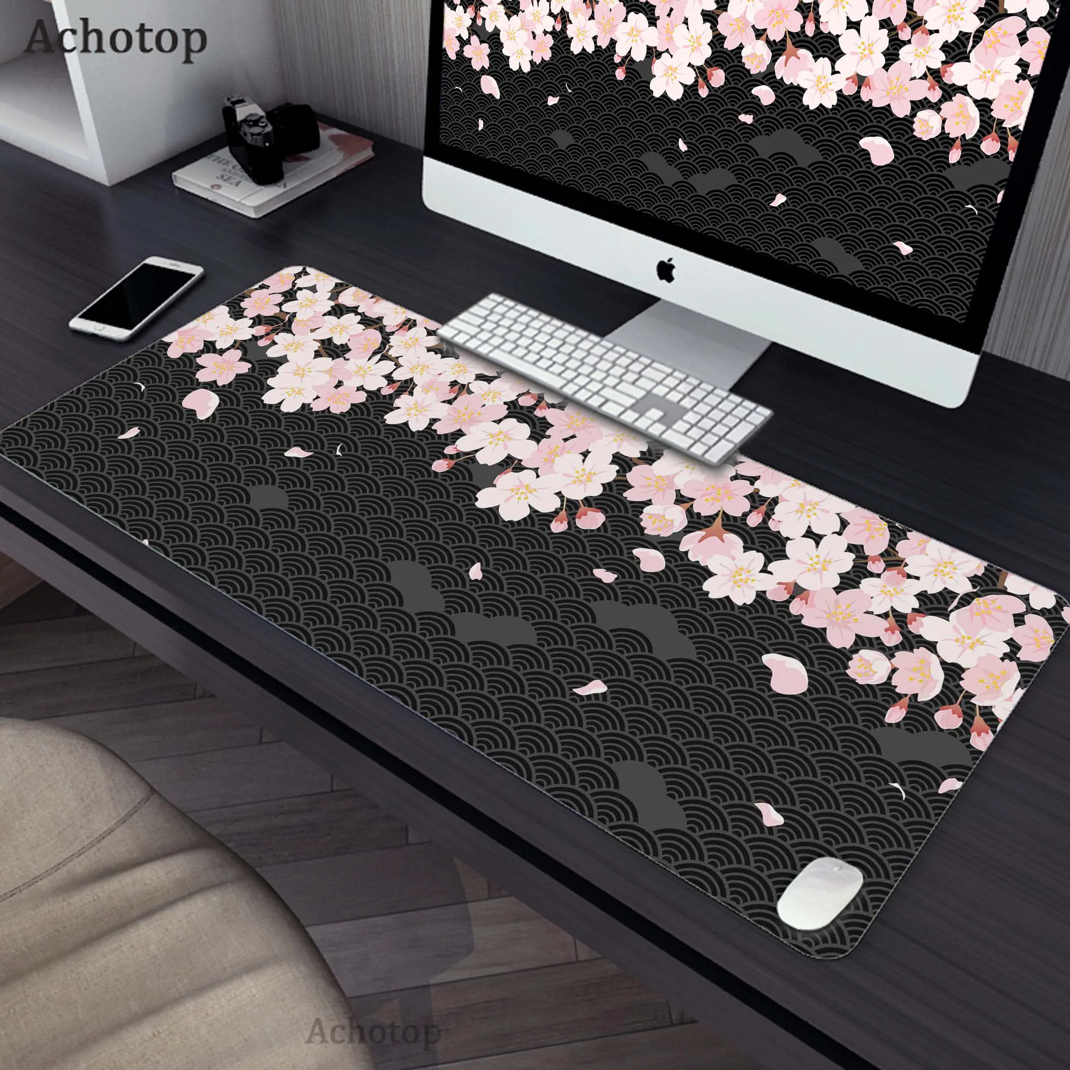 

Mouse Pads Office Mousepad Gaming Speed Keyboard Pads Table Carpet Computer Cherry Blossom Pattern Non-slip Gamer Desk Mat