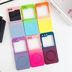 Liquid Magnetic Full Coverage Soft Glitter Jellewed Phone Case For Samsung Z Flip 3 4 5 6 For Magsafe Wireless Charge Cover