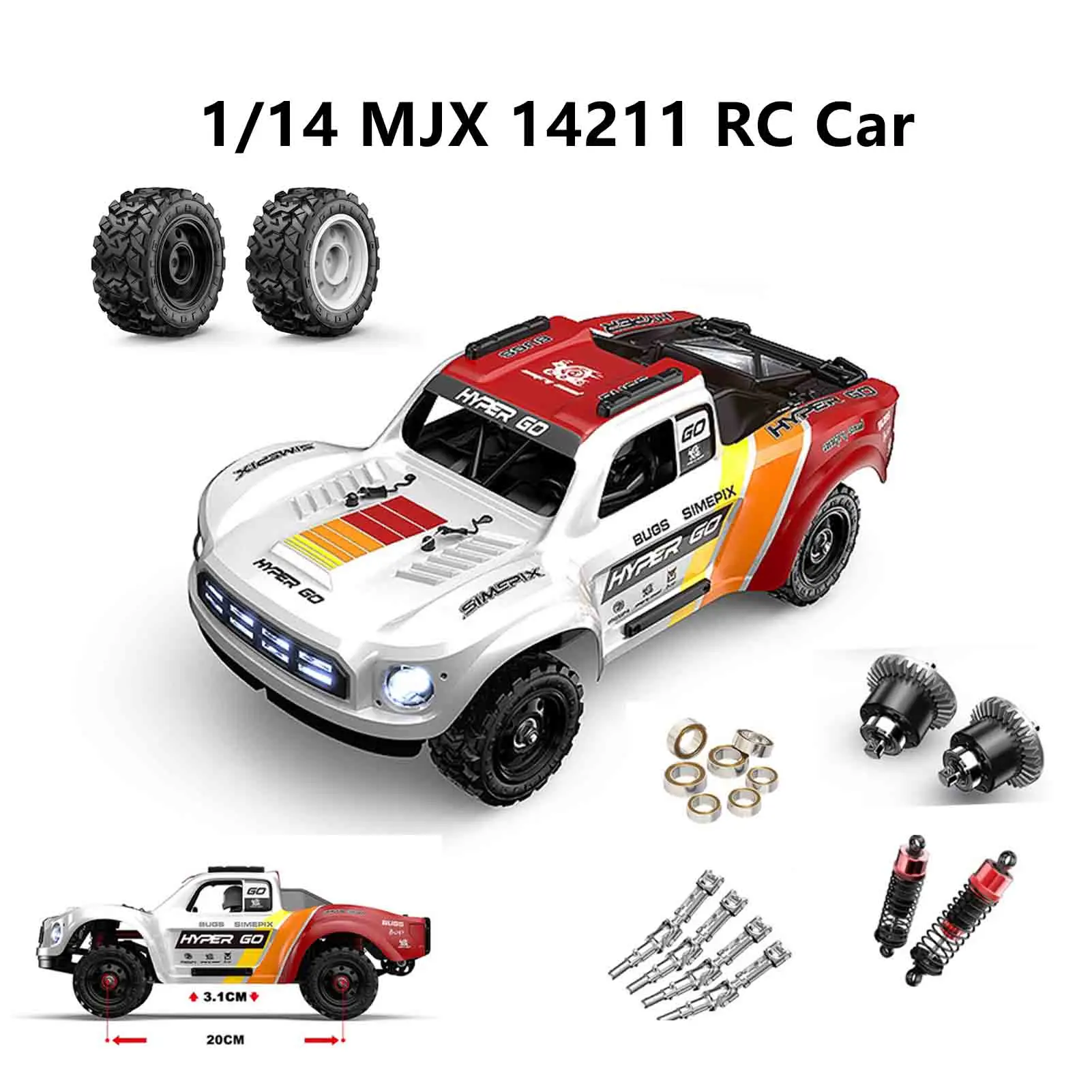 

1/14 MJX Hyper Go 14211 Бесщеточный радиоуправляемый автомобиль 4WD 70KM/H 45a 3S ESC Power Desert Short Card RC Cralwer Car для детей/взрослых автомобильные игрушки
