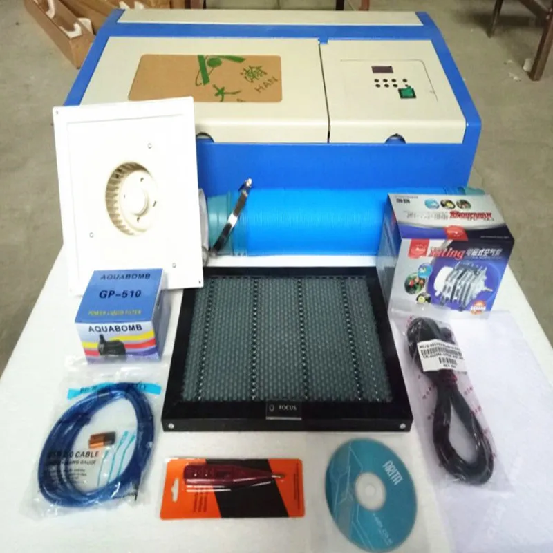 Freeshipping 3020 50W Laser Co2 laser Engraving Machine Industrial Laser Cutting Machine Mini High Power Laser Module Engraver
