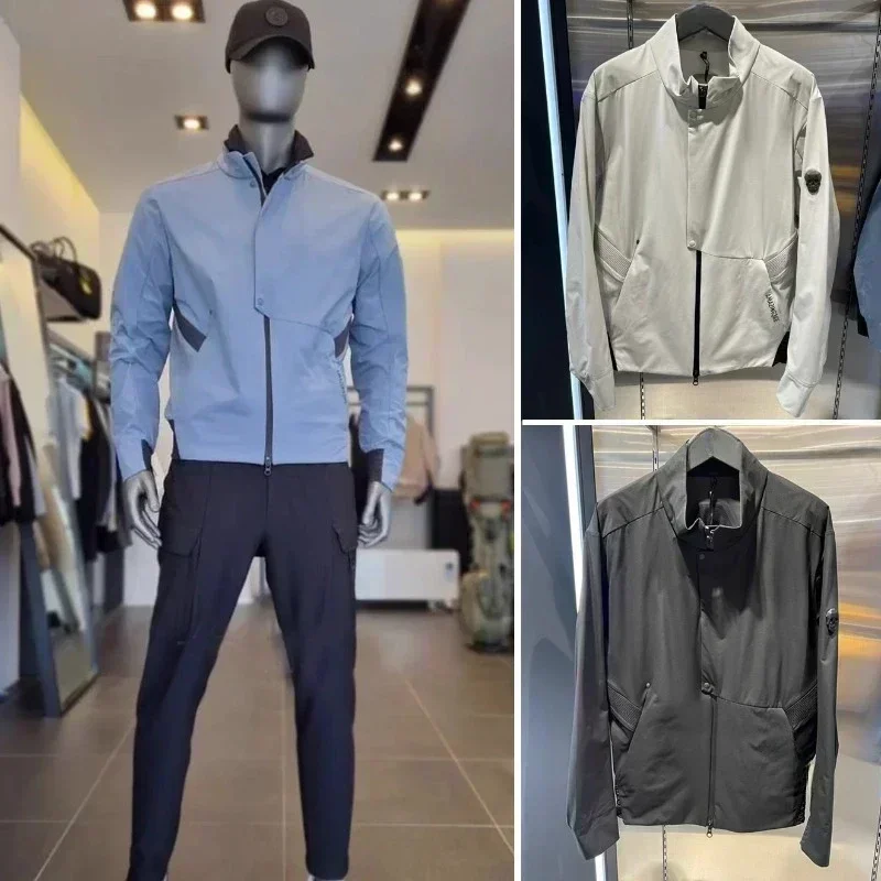 

24 New Original Golf Clothing Men Fashion Brand Spring and Summer Zipper Stand Collar Golf Joker Casual Long Sleeve Coat