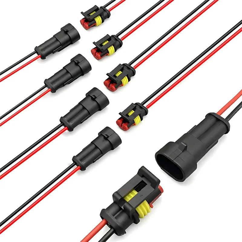 5 SET Waterproof 2 Pin Wire Connectors - 20 AWG Automotive Connector Kit for Car, Truck, Motorcycle, and Marine Boat