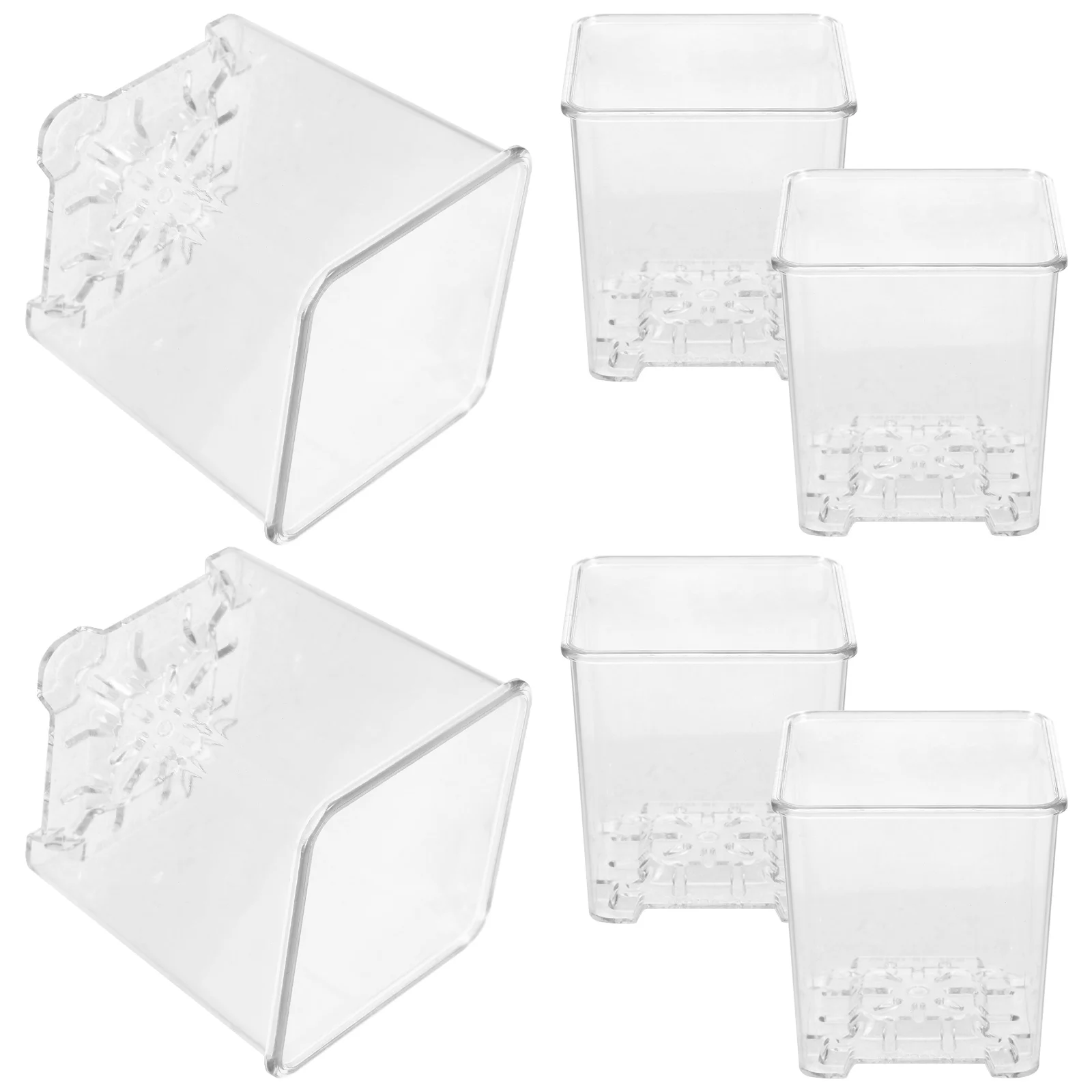 

6 Pcs Plastic Orchid in Flower Pot Decor Outdoor Plant Pots for Plants Clear Acrylic Set of
