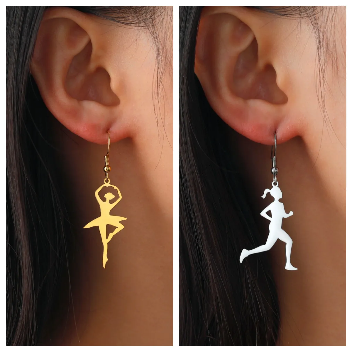 

Dreamtimes Fashion Ballet Earrings Sports Women Stainless Steel Jewelry Accessories Dance Student Graduation Gift
