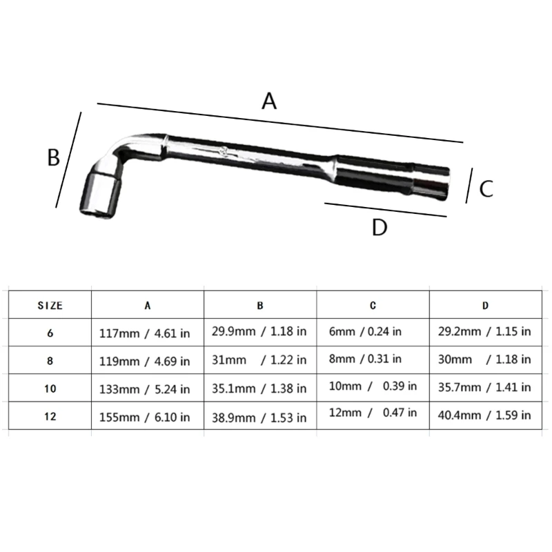 Q2Q4 L -vormige schuine socket sleutel dubbele uiteinde pijpbuis buis Socket sleutel sleutel sleutel voor een efficiënte