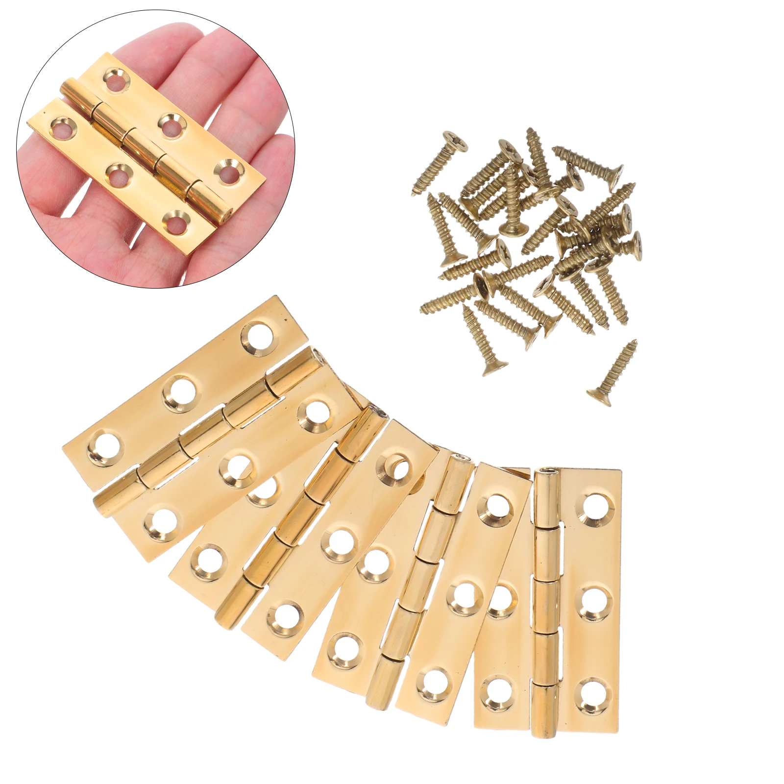 

4pcs Copper Mini Pure Brass Cabinet Heavy Duty Flat For Kitchen Wardrobe Furniture Compact Hidden For Cupboard Closet Doors