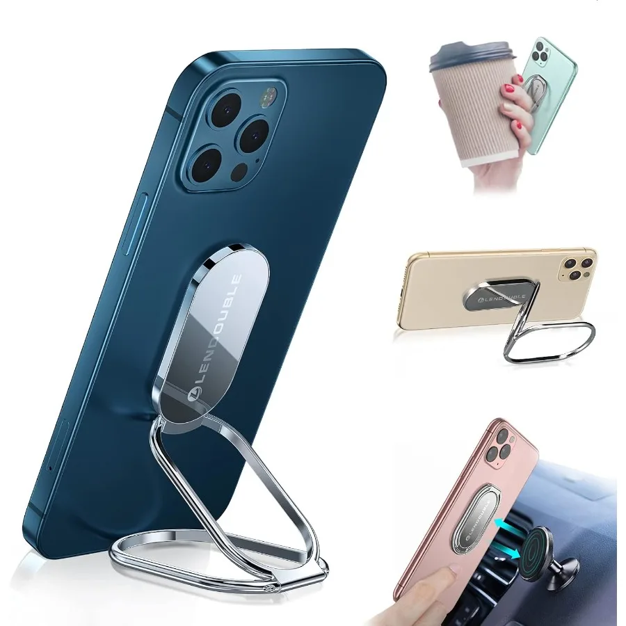 

Foldable Cell Phone Stand for Desk Adjustable Cellphone Ring Holder Finger Kickstand for Office Desktop Magnetic Car Mount Rota