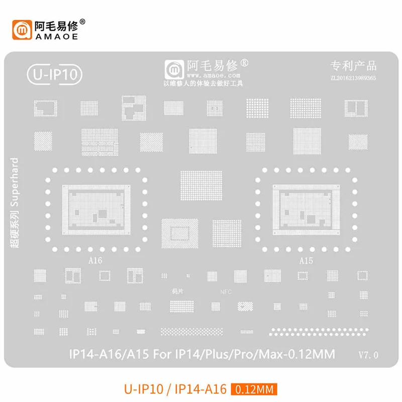 Amaoe IP BGA ReballingลายฉลุสําหรับiPhone 15 14 13 12 11 X/XS/XS Max/XR/8/8P/7/6S/6 Mini Pro Plus